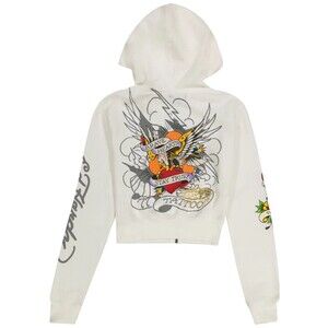 Ed Hardy Cropped Hoodie Brave Eagle, Junior Kids Teens Girls Women